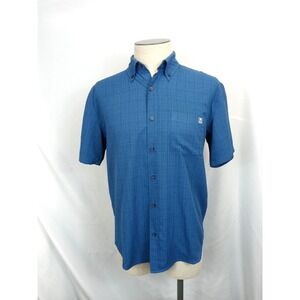 Huk Fishing Mens M Shirt Blue Button Down Short Sleeve Outdoor Angler Performanc